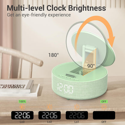 Bluetooth Speaker Makeup Mirror with Wireless Charger