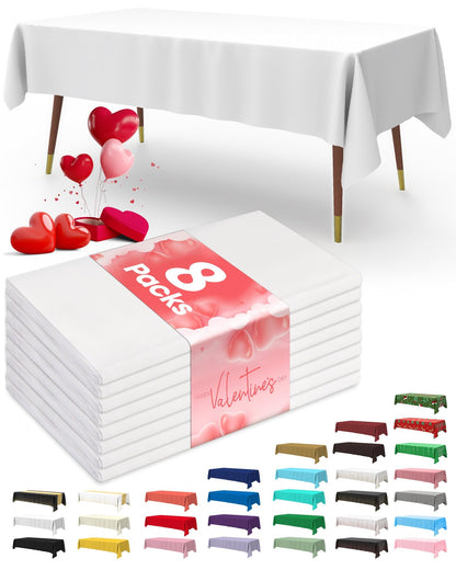 Pureegg Disposable Tablecloths - 8 Pack, 54"x108"