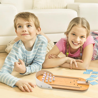 Mini Wooden Bowling Game Set for Fun