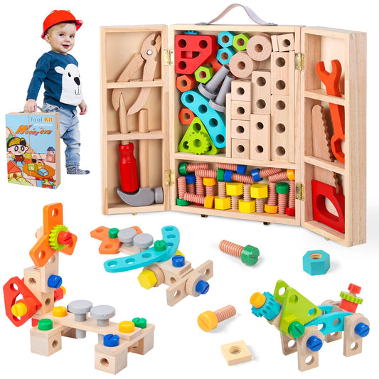 Kids Wooden Tool Set for Pretend Play STEM