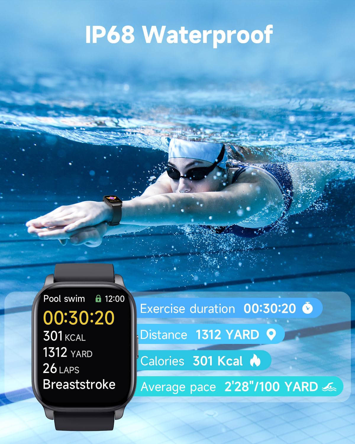 Smart Watch for Fitness, Calls, and Tracking
