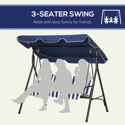 Outsunny 3-Seat Patio Swing Chair with Canopy
