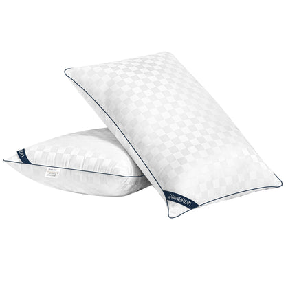 Swandream Queen Pillows Size Set of 2, Soft and Skin Friendly Down Alternative Pillow for Sleeping, Breathable Pillow for Back, Stomach or Side Sleepers, Navy Blue, 20 * 28 Inches