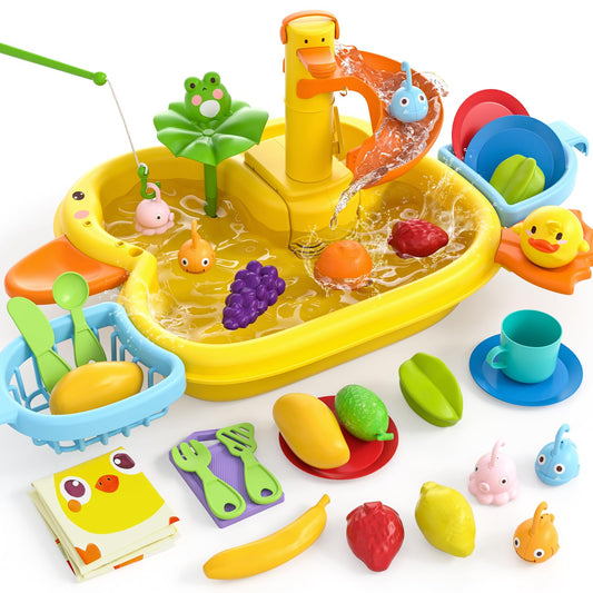 Kids 3-IN-1 Play Sink with Electric Faucet