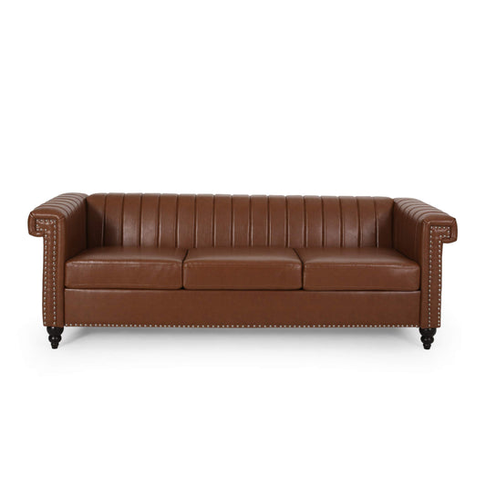 3-Seater Sofa with Nailhead Trim by Christopher Knight