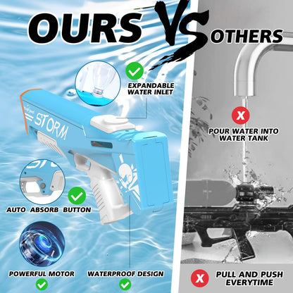EagleStone Electric Water Gun Squirt Gun for Adults Kids Ages 8-12, Automatic Super Powerful Soaker Water Guns 33FT Long Range, Auto Absorption Modular Battery Powered, Summer Pool Outdoor Game Toys