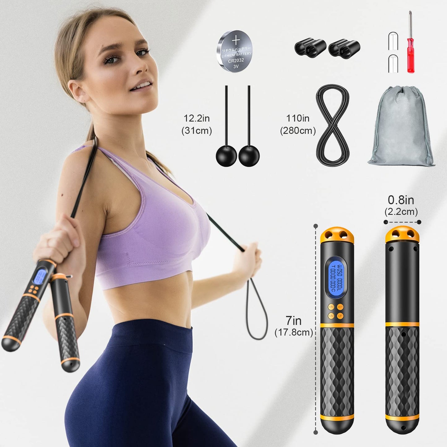 Smart Jump Rope with Digital Counter for Fitness