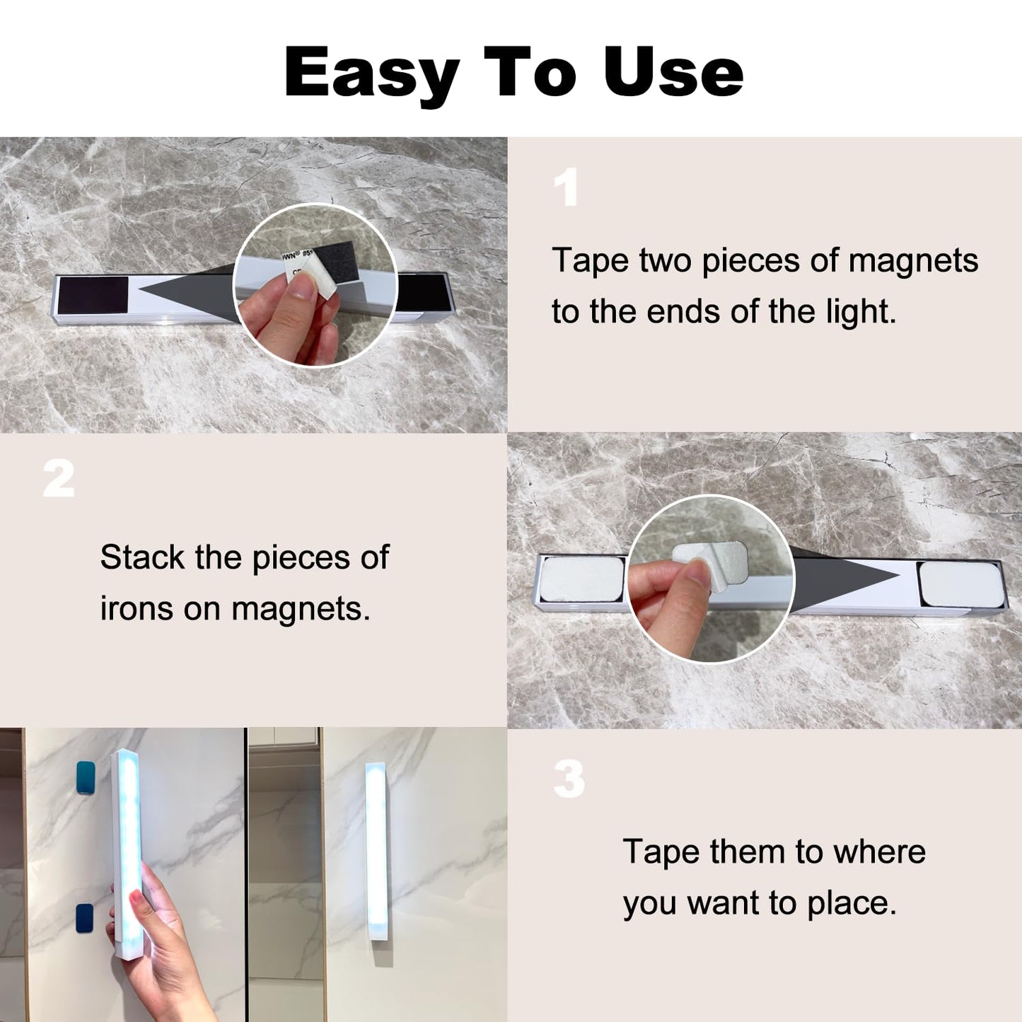 Motion Sensor Under Cabinet Light, Rechargeable LED