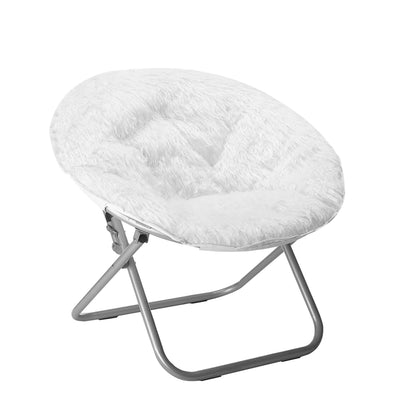 Urban Lifestyle Faux Fur Saucer Chair, Off White