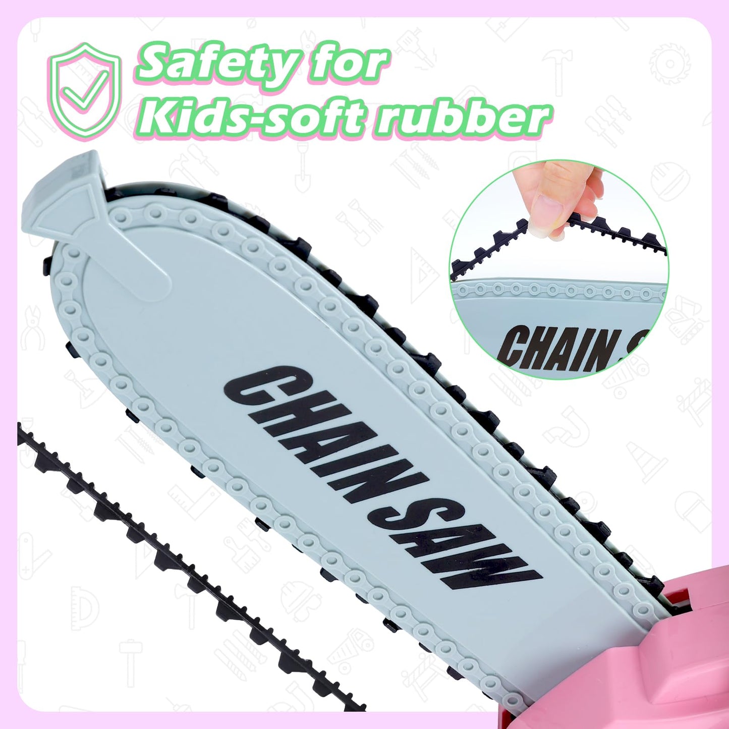 Toddler Tool Set with Chainsaw and Tape Measure