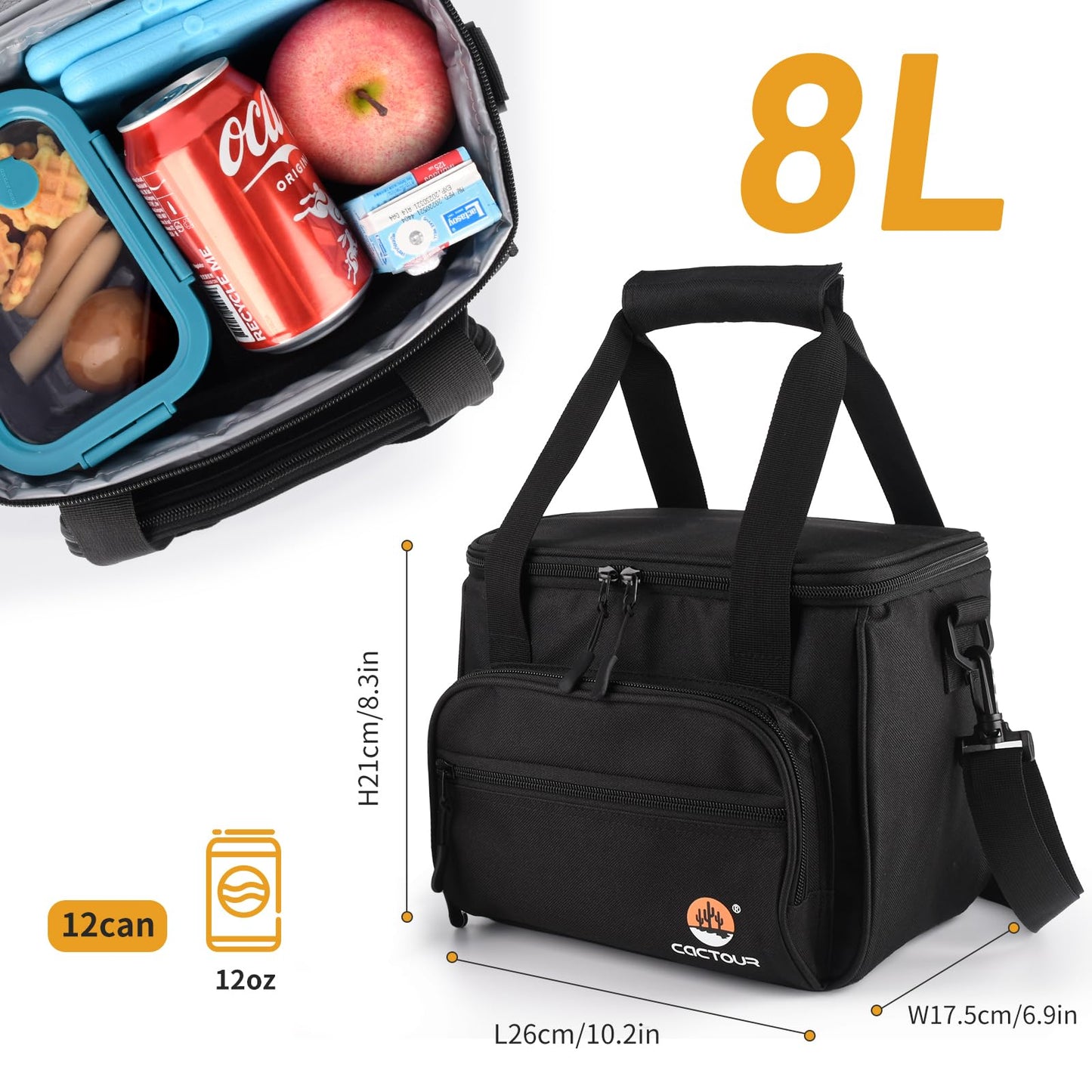12 Can Insulated Lunch Bag for Work & Picnic