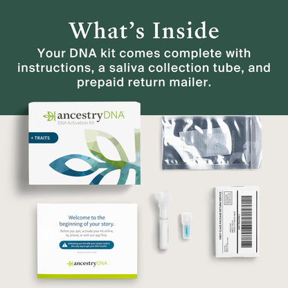 AncestryDNA + Traits Genetic Test Kit: Personalized Genetic Traits, DNA Ethnicity Test, Origins & Ethnicities, Complete DNA Test, Ancestry Reports