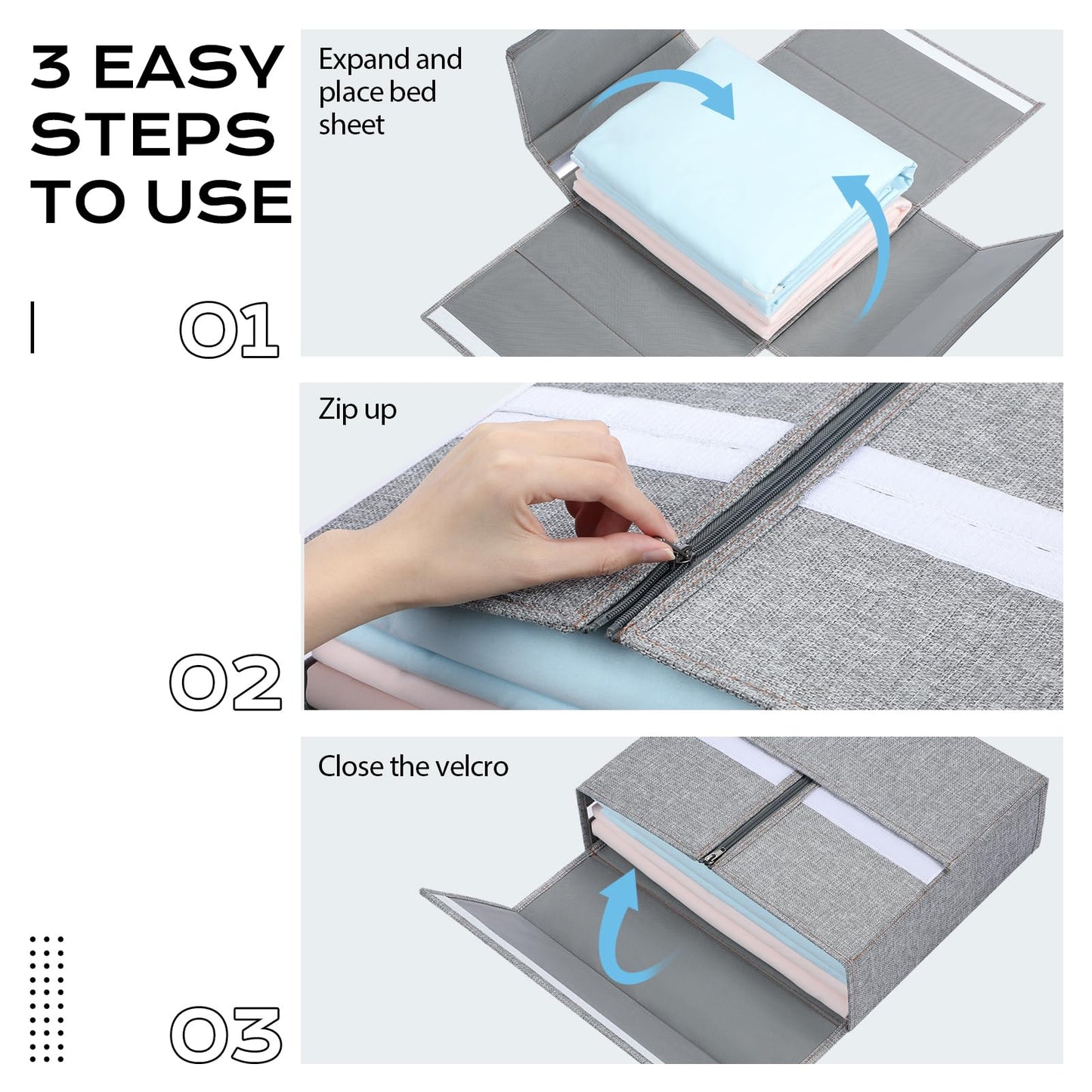 4 Pack Bed Sheet Organizer with Labels