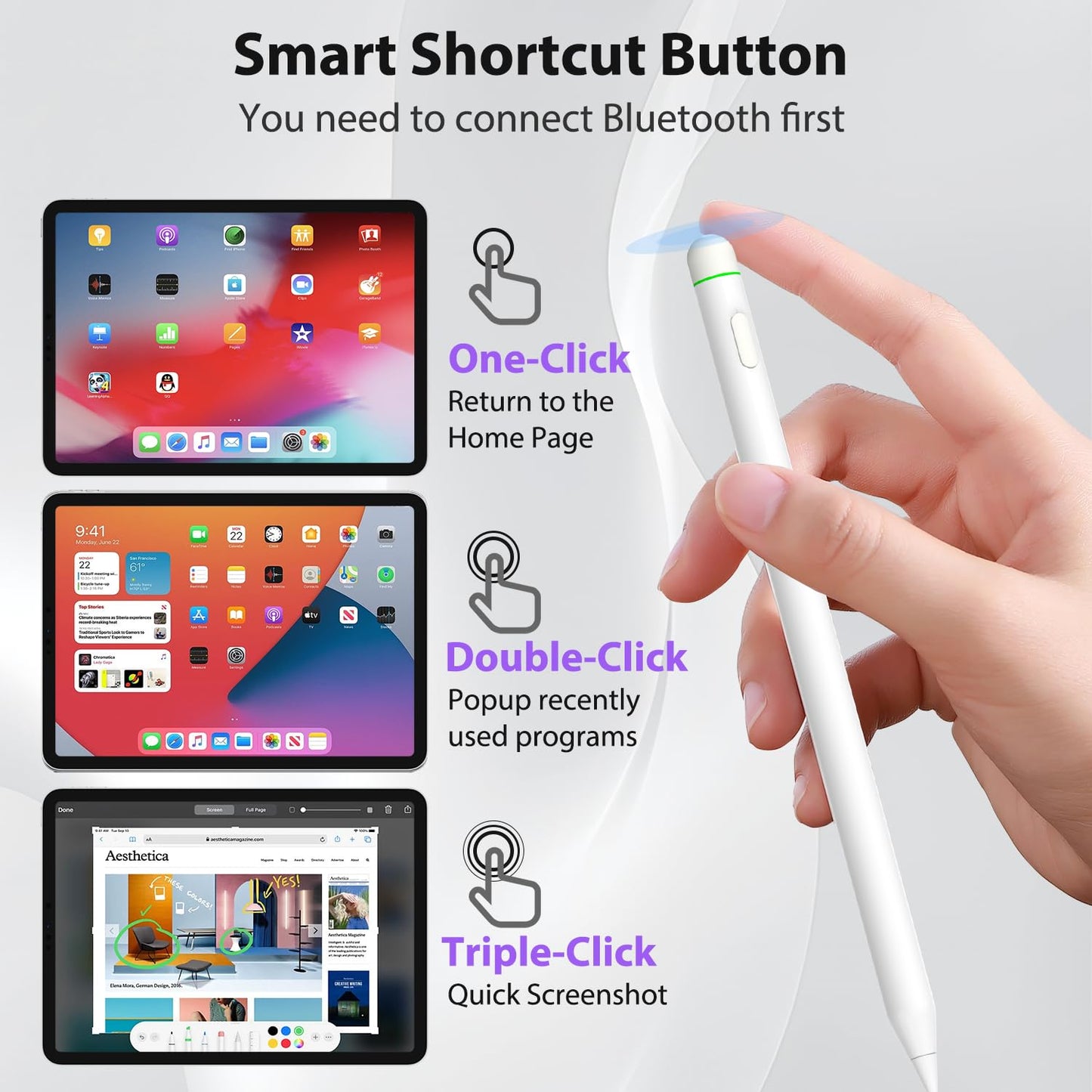 Stylus Pen for iPad with Tilt Sensitivity