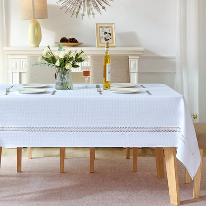 Waterproof Waffle Weave Tablecloth 60x120 Inch