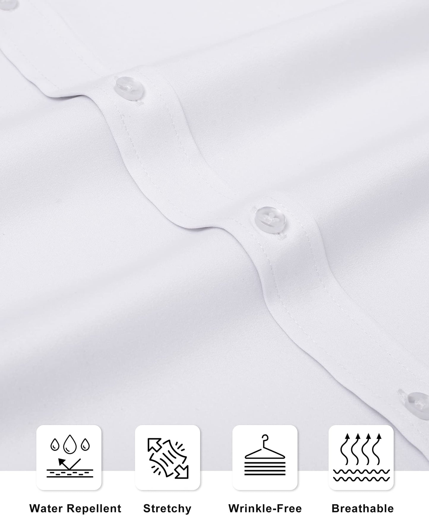 Slim Fit White Dress Shirt for Men