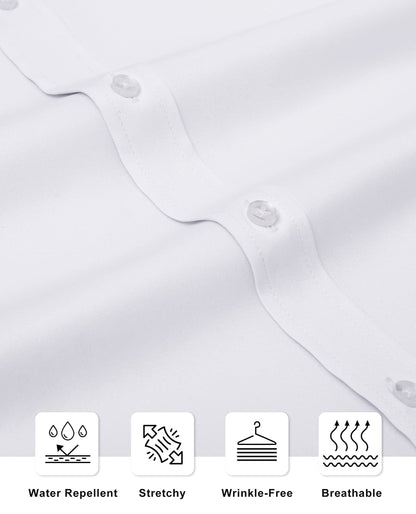 Slim Fit White Dress Shirt for Men