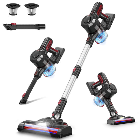 JYH Cordless Vacuum Cleaner, 25kPa Powerful Vacuum Cleaners for Home, Stick Vacuum Rechargeable with 2200mAh Detachable Battery, Up to 45 Mins, Portable Handheld Vacuum for Hardwood Carpet Pet Hair