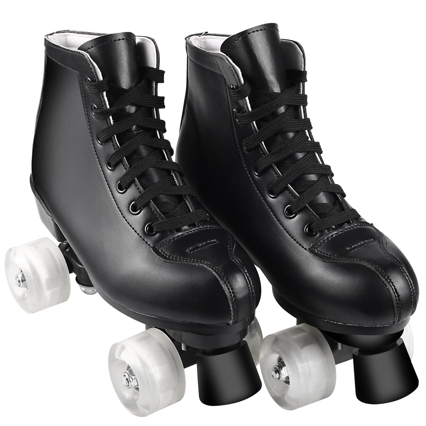 PERZCARE Roller Skates for Women,Double Row 4 Wheels Shiny Quad Men Skates,PU Leather High-top Roller Skates for Girls/Boys/Ladies/Unisex Indoor/Outdoor