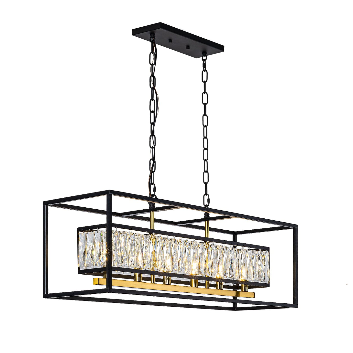 6-Light Modern Crystal Chandelier Pendant Light