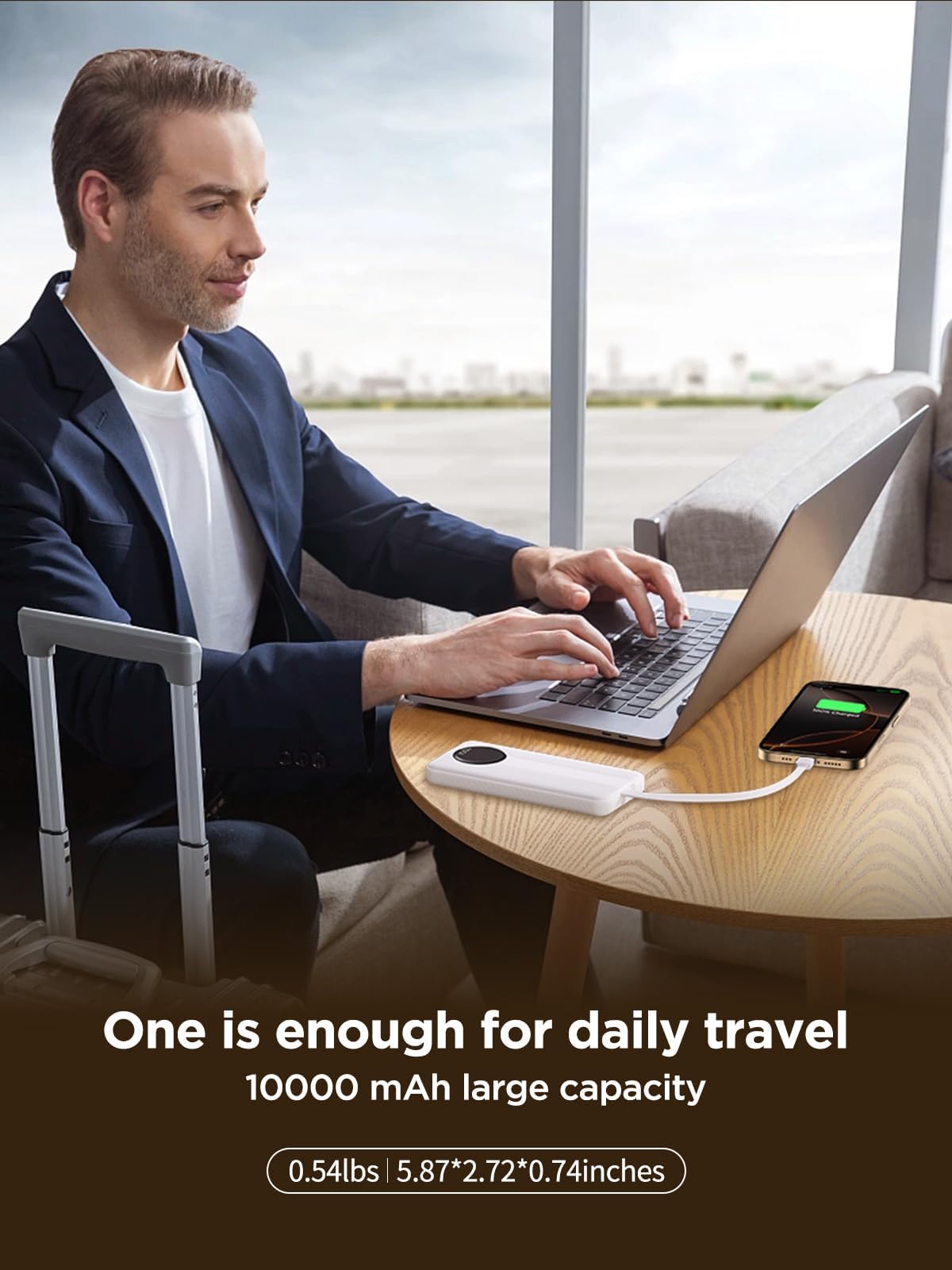 10000mAh Aioneus Portable Power Bank with Cables