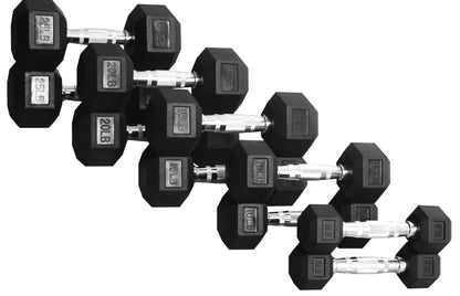 Rubber Encased Hex Dumbbell Set by Fitvids