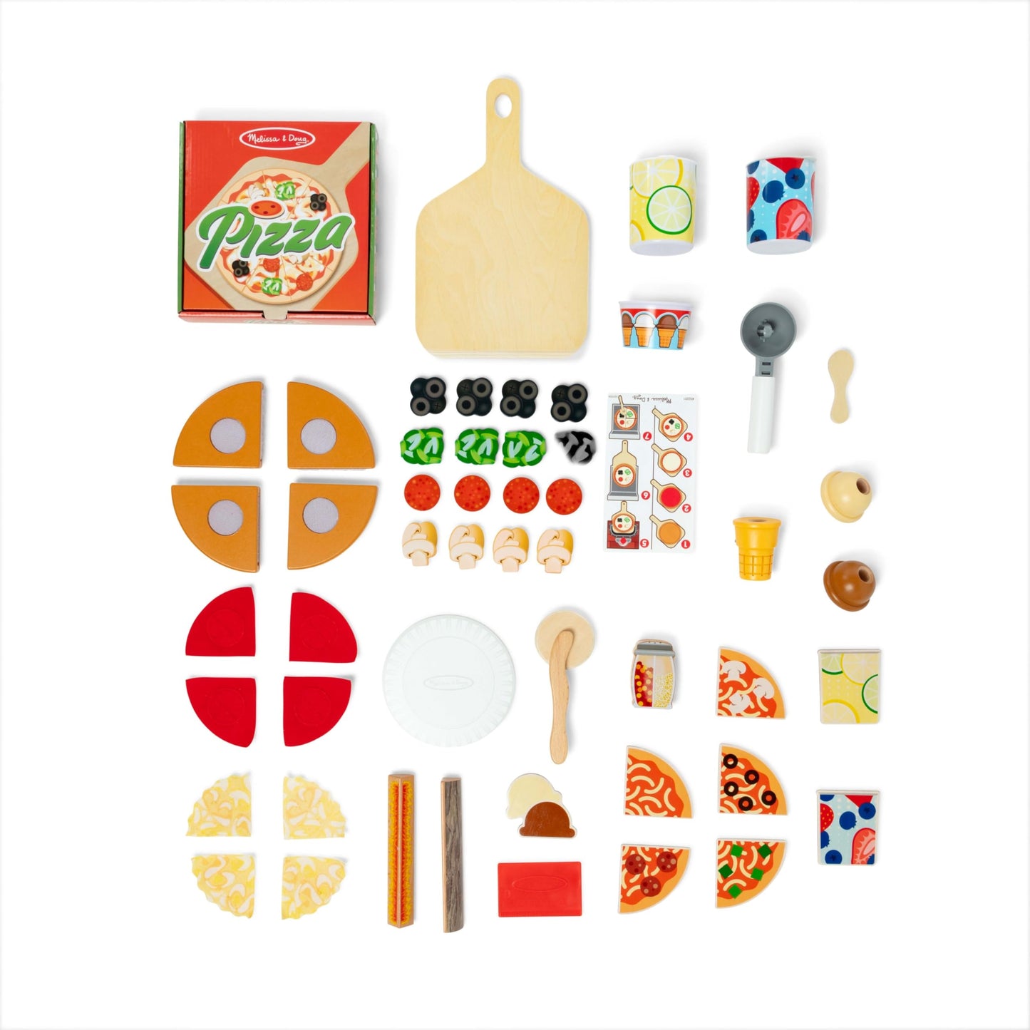 Melissa & Doug Wooden Pizza Food Truck Playset