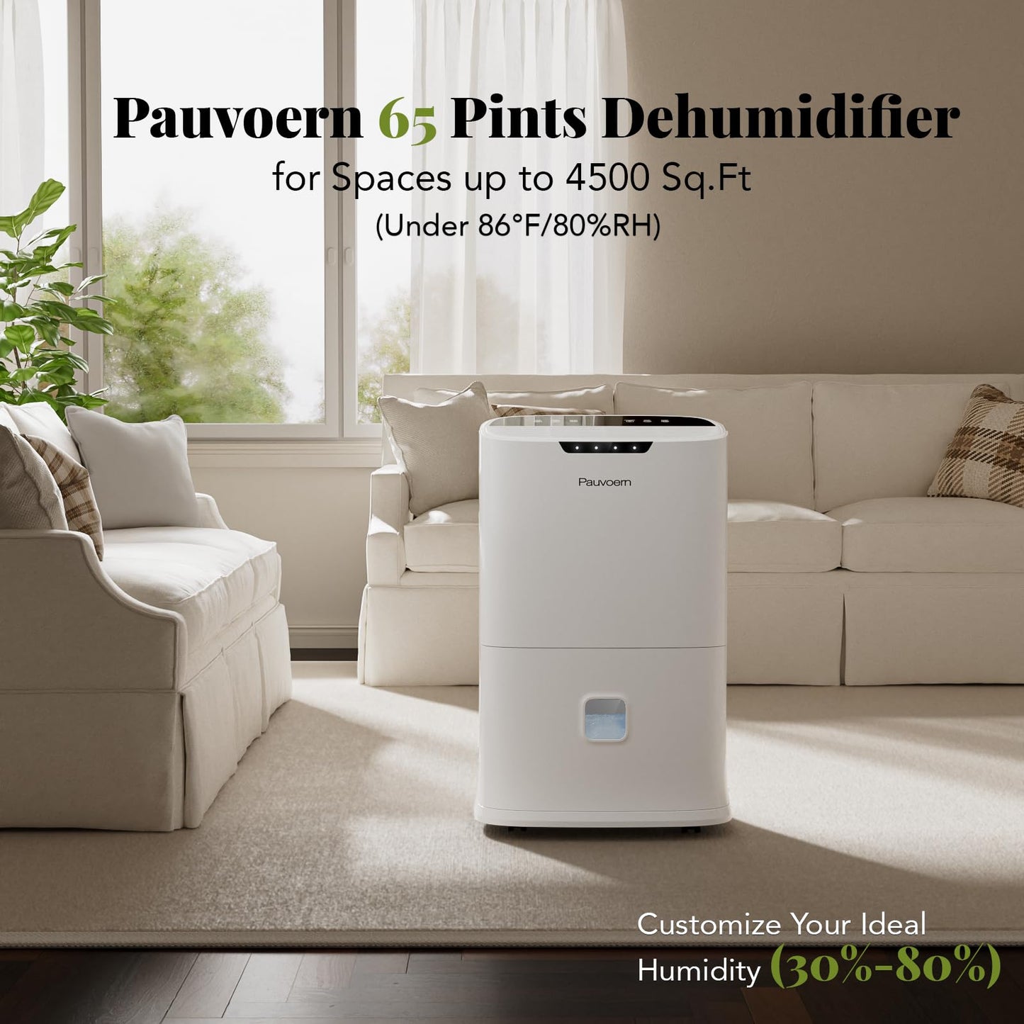 90 Pint Pauvoern Smart Wifi Dehumidifier for Home