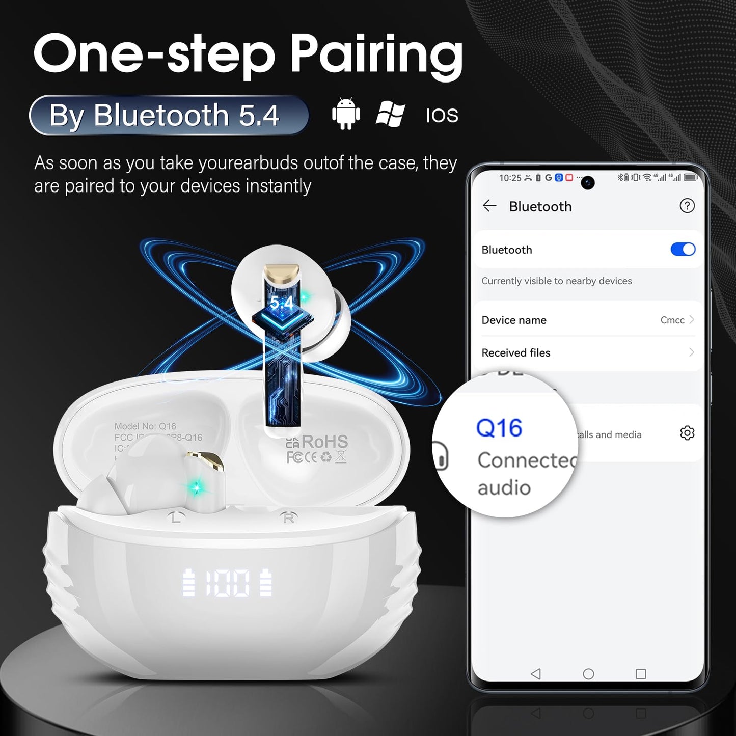 Wireless Bluetooth Earbuds with HiFi Sound and Touch Control