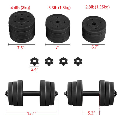 44 LB Adjustable Dumbbell Weight Set