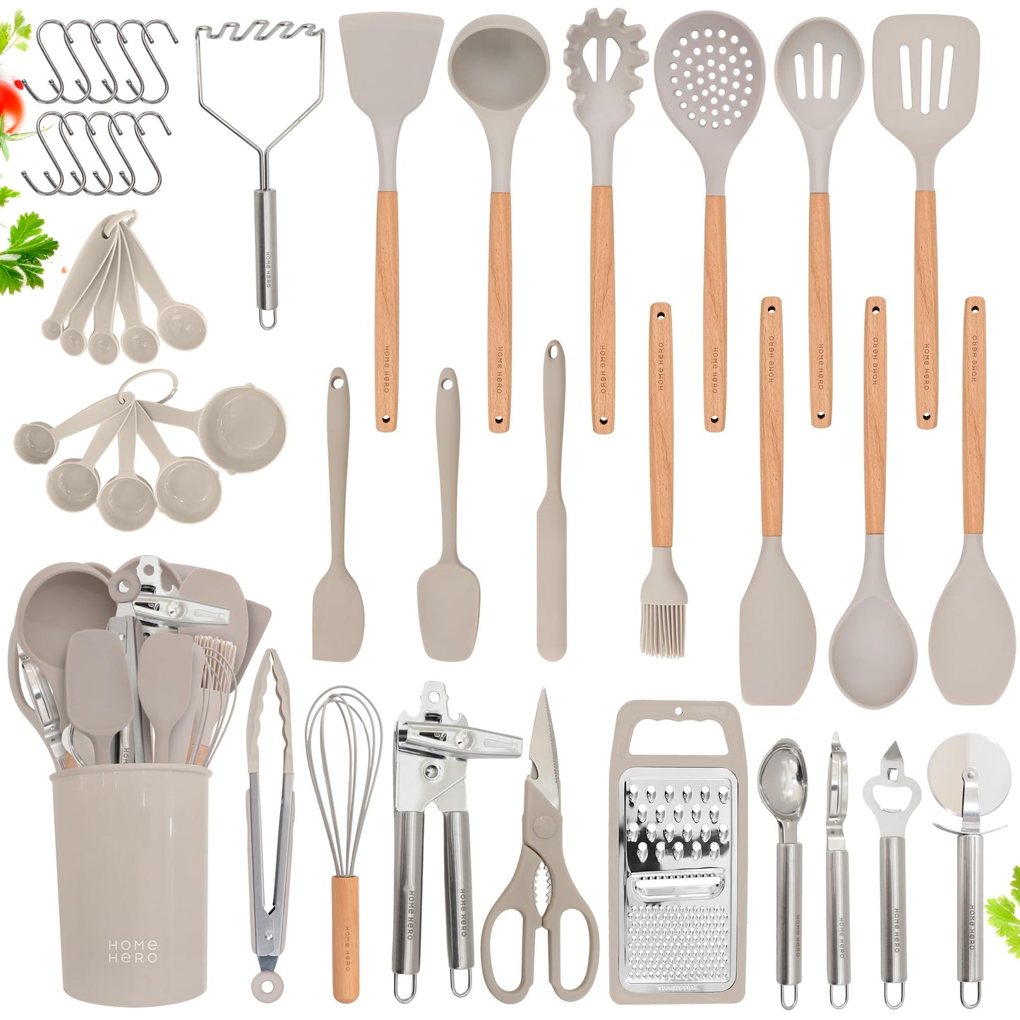 Home Hero 44-Piece Silicone Utensil Set