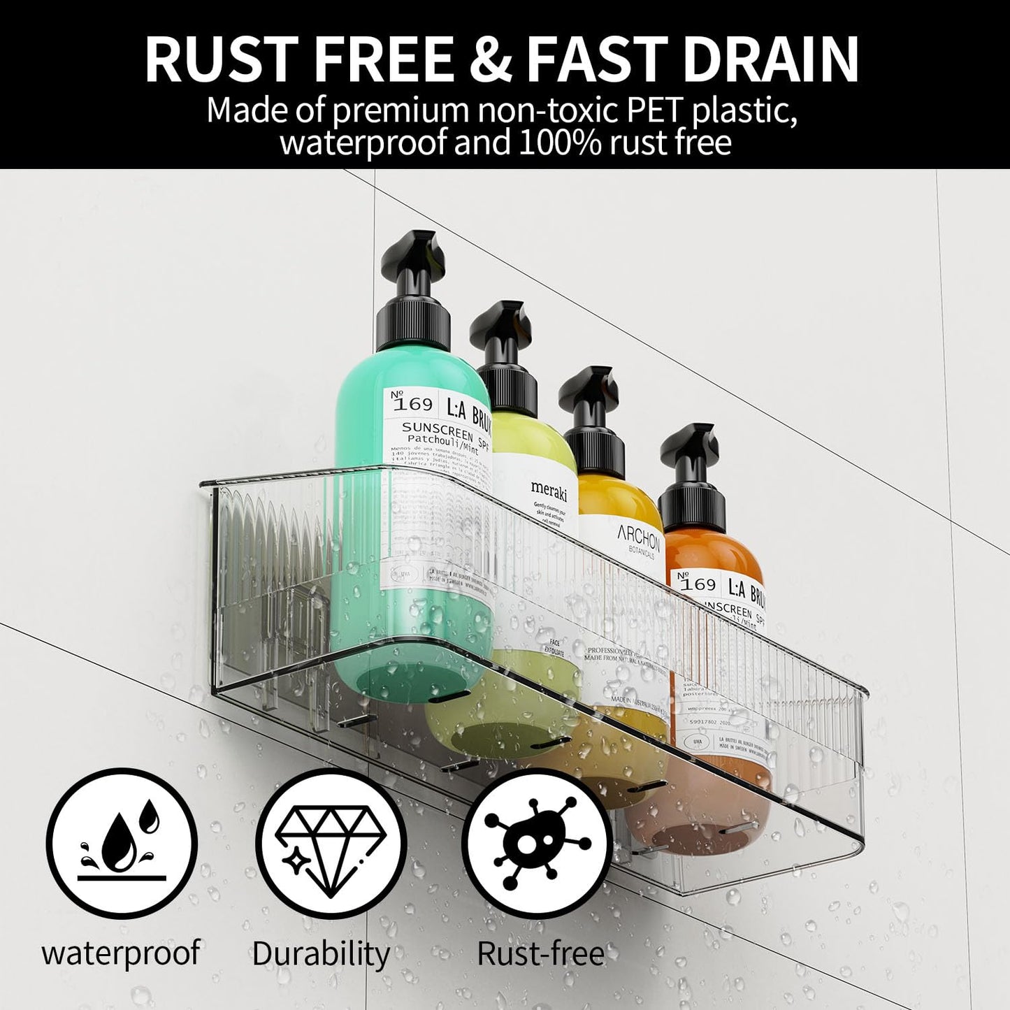 Adhesive Shower Caddy Organizer for Bathroom