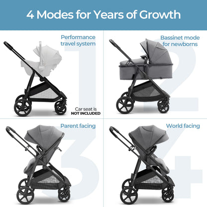 Mompush 2-in-1 Convertible Baby Stroller with Canopy