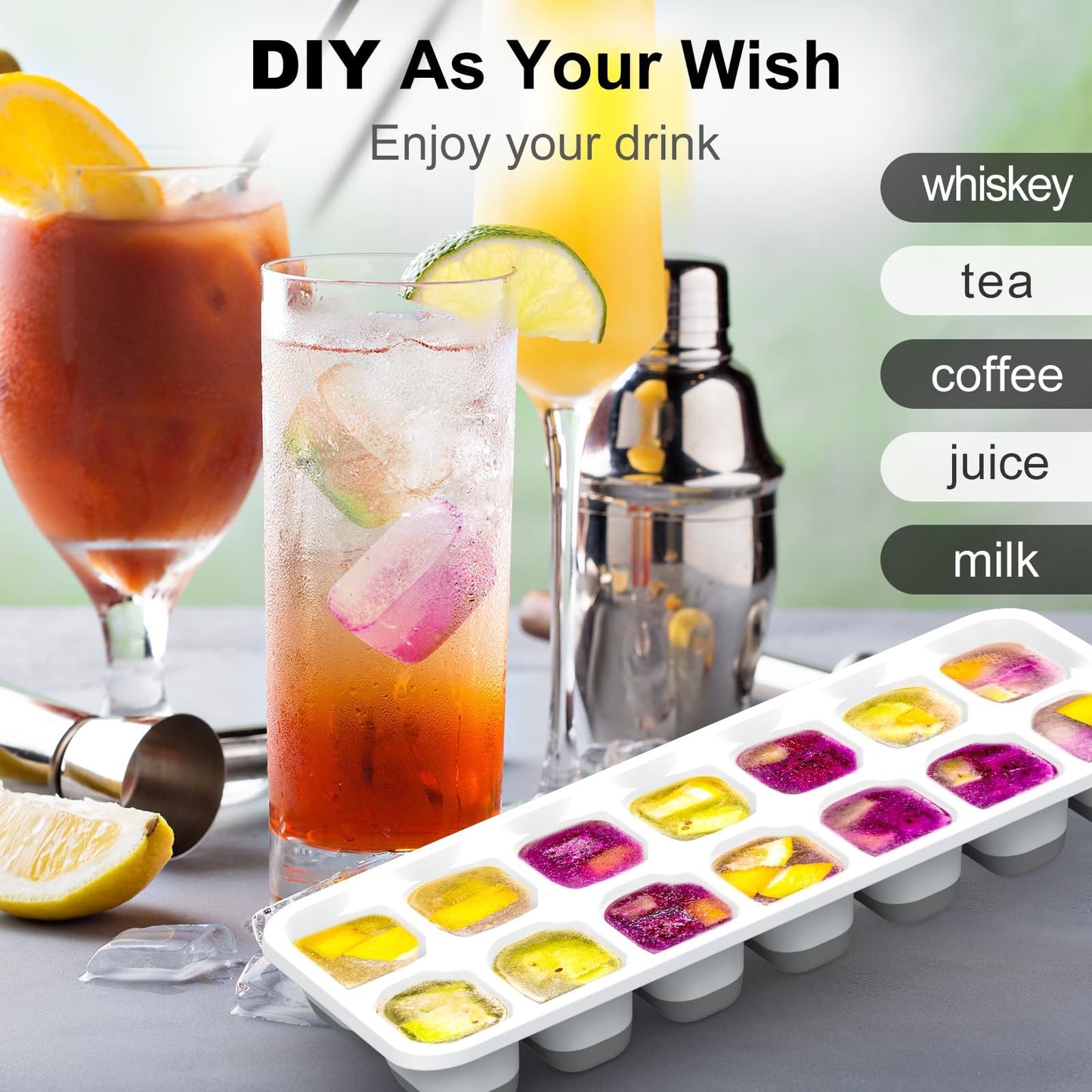 BPA-Free Ice Cube Tray Set for Drinks