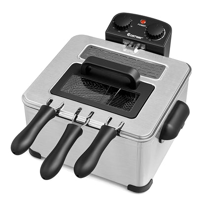 5.3Qt COSTWAY Electric Deep Fryer with Timer