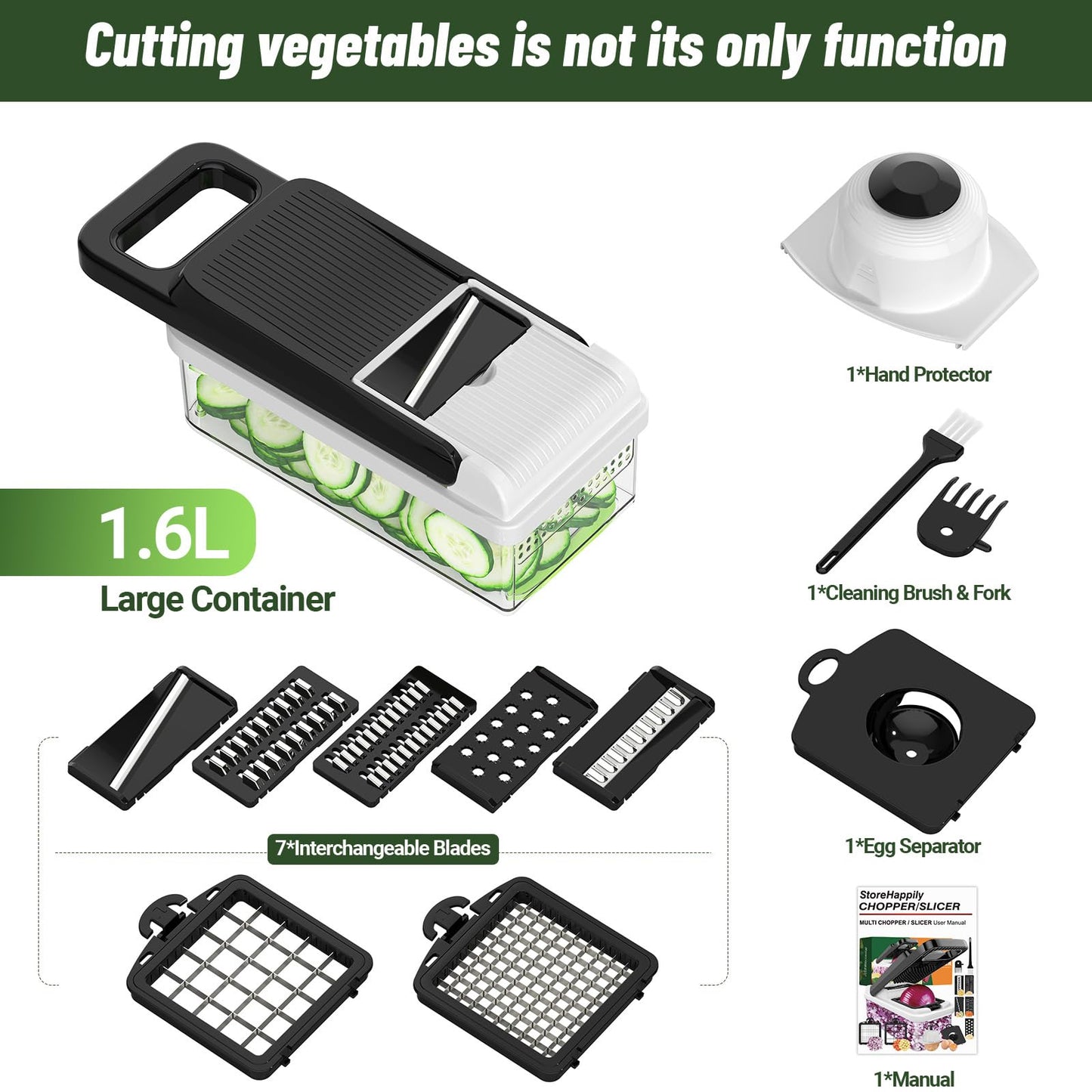 12-in-1 Vegetable Chopper with 7 Blades