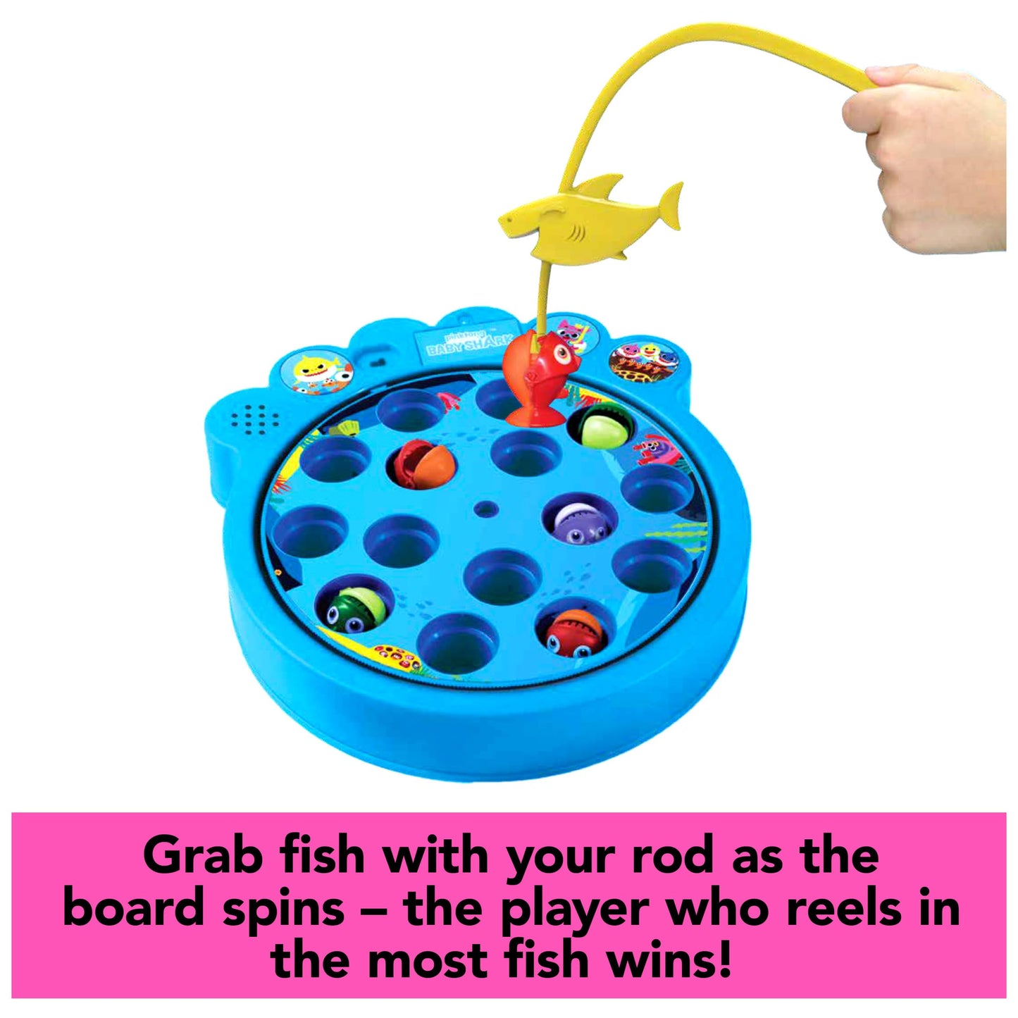 Spin Master Games, Pinkfong Baby Shark Let's Go Hunt Musical Fishing Game with Sound, Preschool Educational Toy, Christmas Gifts for Kids, for Ages 4+