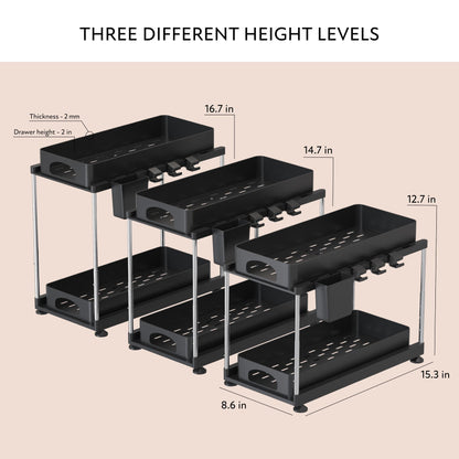 FISTUKIT Under Sink Organizer with Under Sink Mat