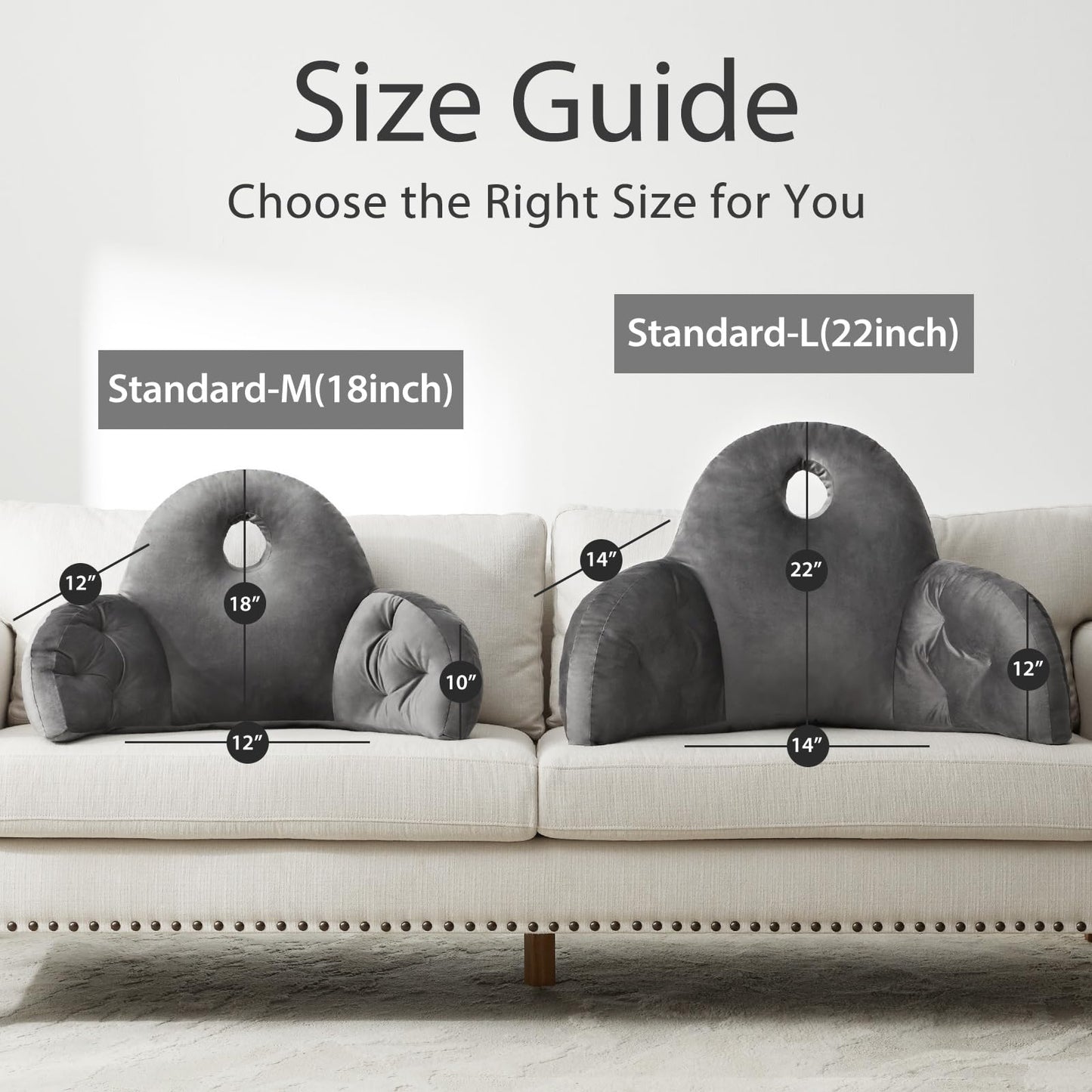 Reading Pillow for Bed with Storage Support