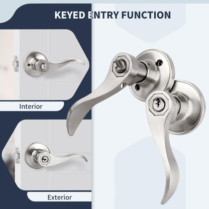 10 Pack Keyed Entry Door Handles by LOQRON