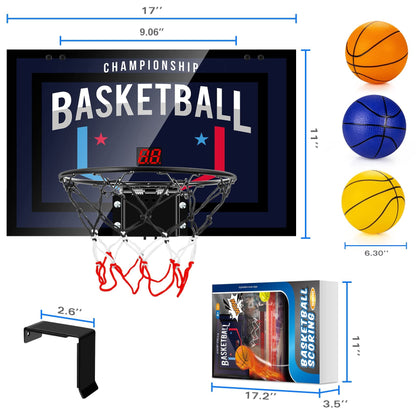 Indoor Basketball Hoop with Electronic Scoreboard