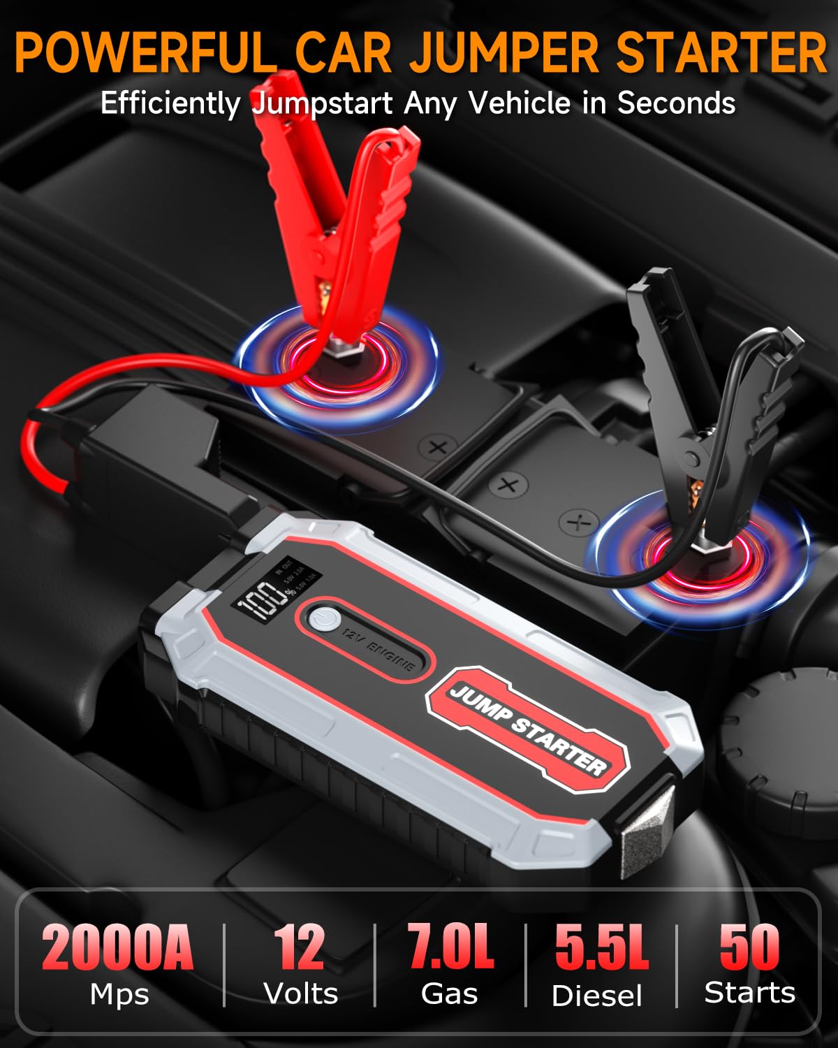 2000A COONYES Jump Starter for Gas & Diesel