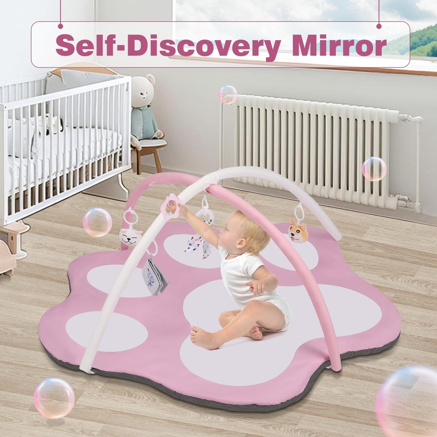 Baby Gym Activity Play Mat with 5 Toys