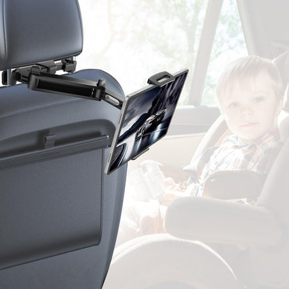 Tablet Holder for Car - Car Tablet Holder, [3 in 1 Extension Arm] Long Trip Car Tablet Mount, Road Trip Essentials, Car Backseat Tablet Mount Compatible with 4-12" Tablets & Headrest Rod (Black)