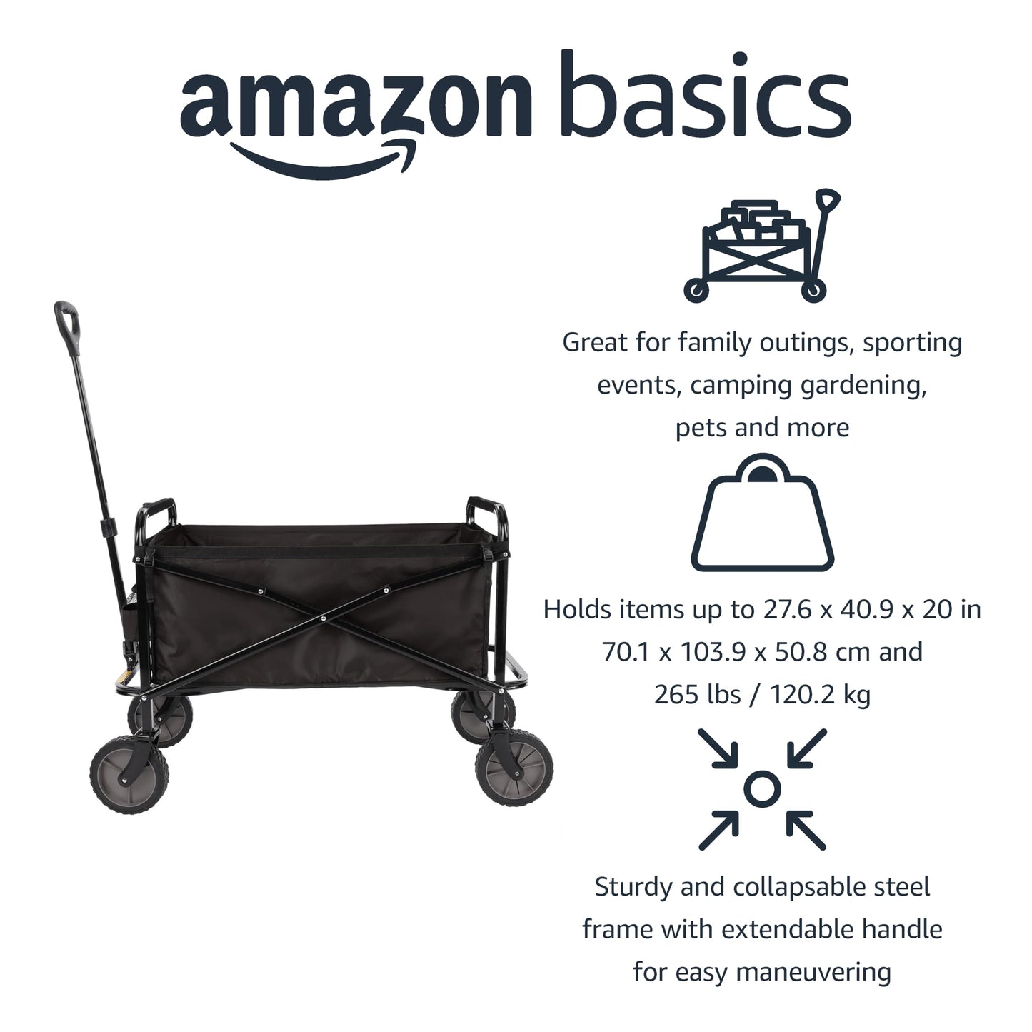 Collapsible Folding Utility Wagon by Amazon Basics