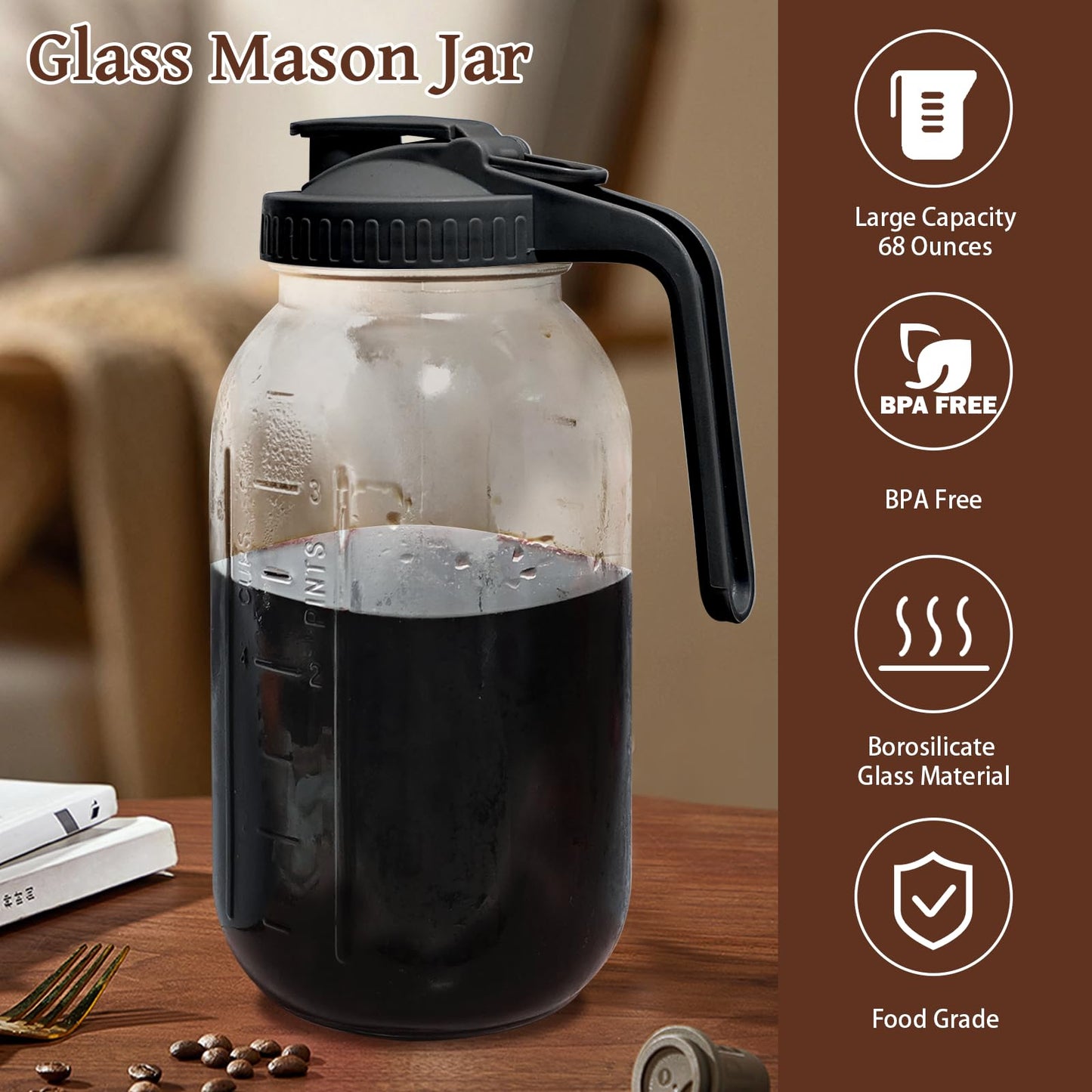 cold brew coffee maker: coffee maker coffee grinder instant pot mason jars cafeteras strainer coffee makers water filter pitcher coffee machine coffee pot cold brew iced coffee pitcher ice jar cold