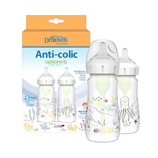 Dr. Brown's Anti-Colic Wide-Neck Baby Bottles 2-Pack