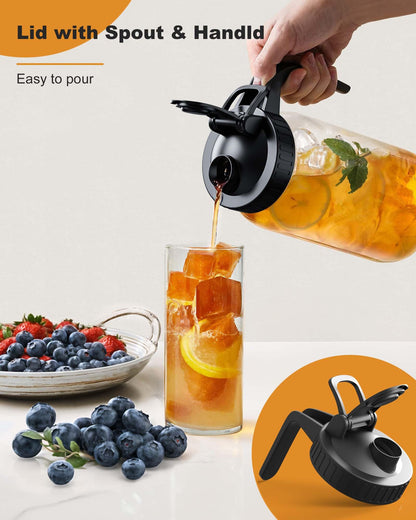 64 oz Glass Water Pitcher with Airtight Lid
