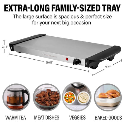 OVENTE Electric Warming Tray with Adjustable Temperature Control