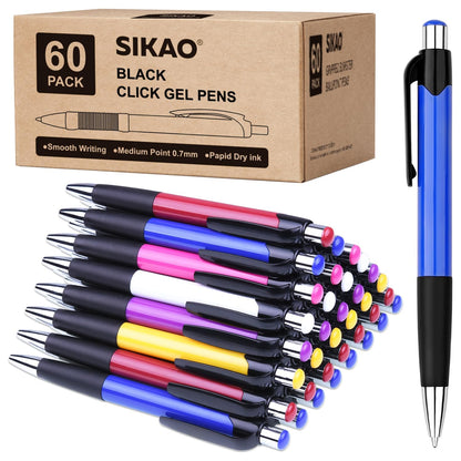 Sikao Bulk Ballpoint Pens, Black Ink, 60 Pack
